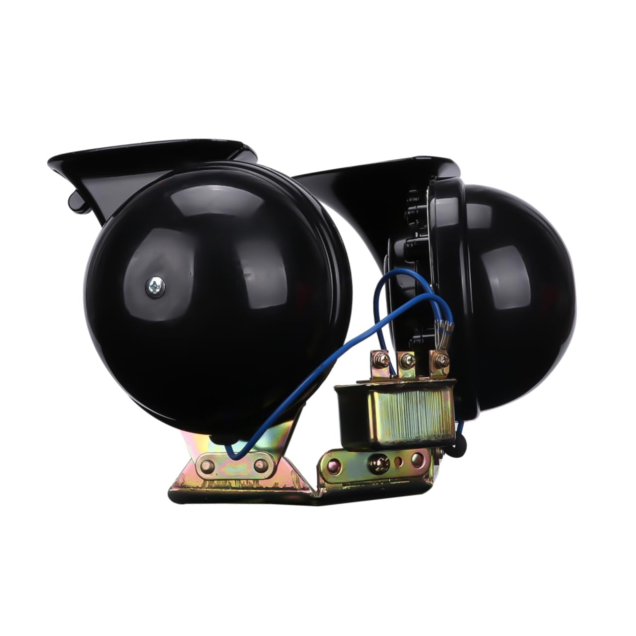 Cuerno de Caracol 12v Doble Tono Negro Cobre 2 Piezas