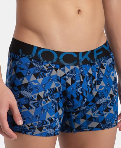 Image of Jockey FP23 Men Super Combed Cotton Elastane Stretch Printed Trunk with Ultrasoft Waistband (Prints May Vary)