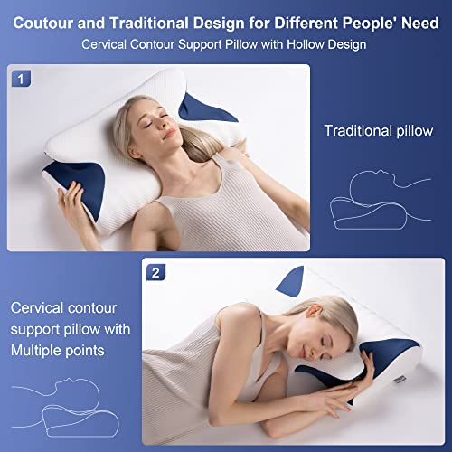 Ocuuziisu P01 Memory Foam Pillows - Neck Support Pillow For Pain Relief, Ergonomic Cervical Pillow Cozy Sleeping thumb #3