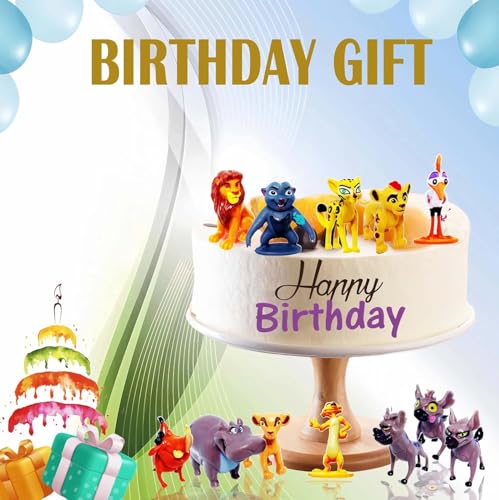 Image of Mini Action Figures, Multiple Character Collectible Set, Car Dashboard, Decoration & Cake Topper Toys for Fans (12 Pcs Lion Animal Doll Set for Decoration)