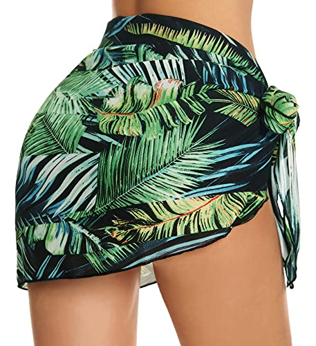 Image of Swimsuit Coverups for Women Sarong Beach Bikini Wrap Sheer Short Skirt Chiffon Scarf for Swimwear
