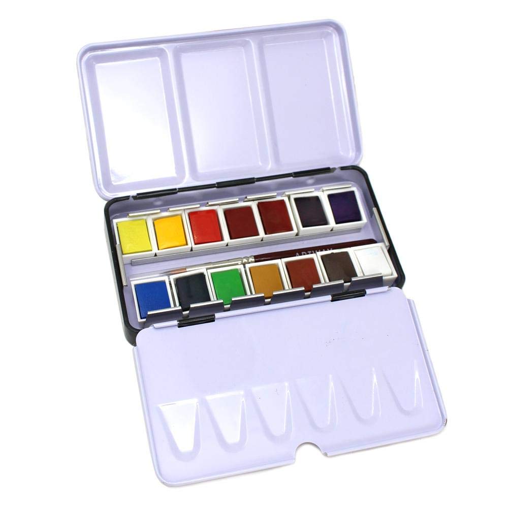 POFET 24 Pezzi Rotondo Tavolozza Miscelazione, Tavolozza di Pittura Ad Acquerello, Ciotola per Pittura in Acciaio Inox, per Pittura Artista