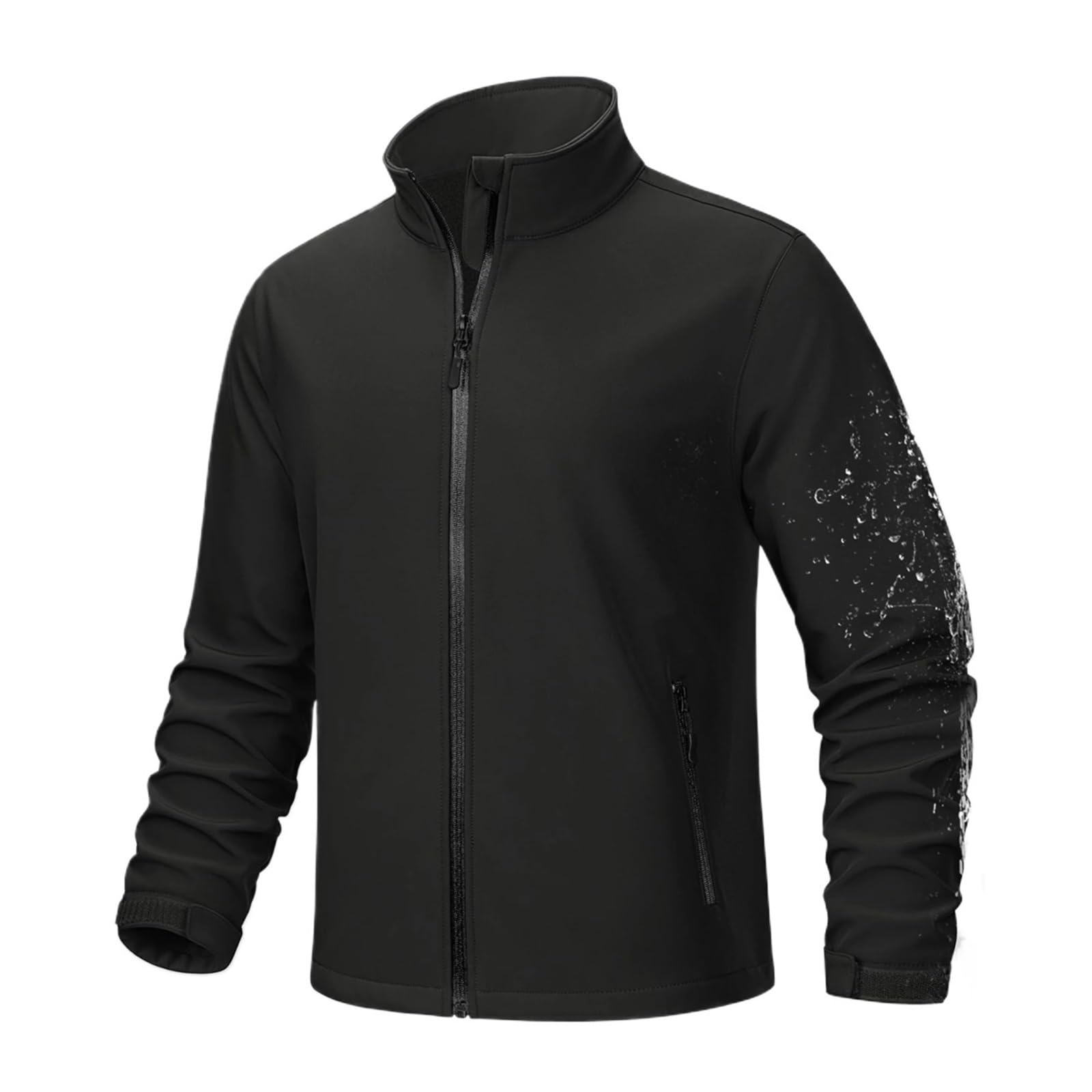 Chaqueta Softshell con forro polar for hombre, cremallera completa, ideal for lluvia, trabajo al aire libre, primavera, trekking, senderismo, cortavientos Para Hombre(Color 5,L)