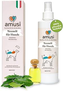 amusi Neemöl-Zeckenspray für Hunde 250 ml – Natürliches Schutzspray für Hunde, Zeckenschutz gegen Zecken, Insektenspray & Insektenschutz, Natürliche Formel, Vegan, ohne Parabene und Nickel product image