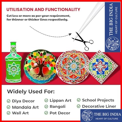 Image of Ceramic Cones & Mirror for Arts & Crafts, Lippan Art, Mandana Art, Texture, Pottery, Liner, DIY Decorative Purposes Kit for Artist, Hobbyists, Boys, Girls Above 5 Year+ (6 Cone & 6 Mirror)