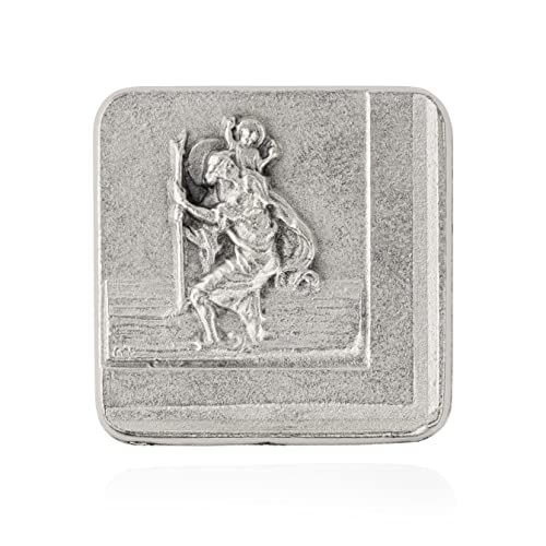 NKlaus Schutzengel Heiliger Christophorus 3D Autoplakette 3cm eckig Kleber Magnethalter 11436