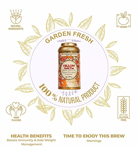Image of Sancha Tea Boutique Yellow Gold White Tea (25X3 Cups), Pure Tea Buds Limited Edition Tea, Silver Needles White Tea, Worlds Healthiest Tea, Darjeeling White Tea Treasure