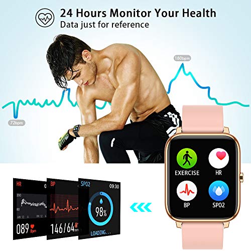 Popglory-Smartwatch-Fitness-Tracker-mit-Blutdruckmessung-Fitness-Armbanduhr-mit-Pulsuhr-Schlafmonitor-IP67-Wasserdicht-Sportuhr-Schrittzaehler-fuer-Android-und-iOS-Smart-Watch-fuer-Damen-Herren