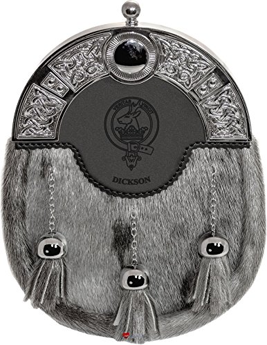 Sporran de Clan Dickson clouté avec 3 glands pour tenue traditionnelle de cérémonie