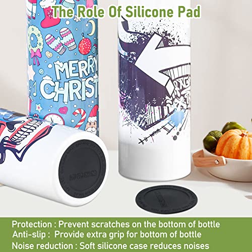 20Pcs Rubber Bottoms For Sublimation Tumblers,Protective Anti-Slip Silicone Bottoms With Adhesive For Skinny Tumblers, Thermal Bottle,Mason Jars (56Mm , Black) #TOP4