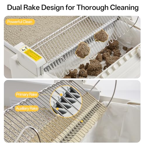 Image of UBPET Self Cleaning Cat Litter Box, Open-Top Automatic Litter Box for Multiple Cats, Weight Sensors Safety Protection, Smart APP Control, Odor-Free Waste Disposal, Works with Bentonite Mineral Litter