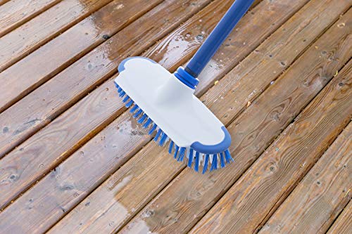 Superio Deck Scrub Brush With Long Handle (54 Inches) Heavy Duty Stiff Bristles Grout Scrubber With Scraper - Cleans Hot Tub, Swimming Pool, Granite Tiles, Bathroom, Patio, Kitchen, Wall And Deck #TOP4