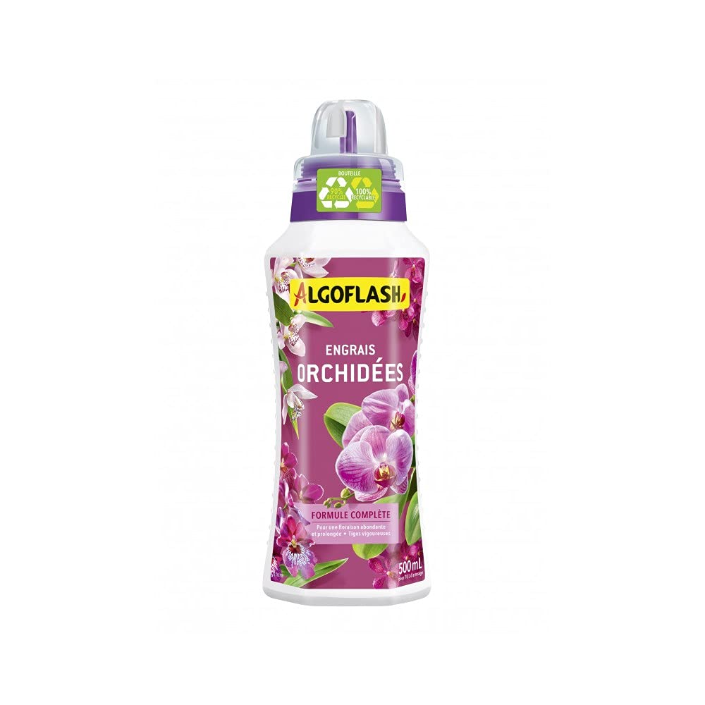 ALGOFLASH ENGRAIS ORCHIDÉES 500ML POUR VOS PLANTATIONS EN INTALIA - HUILE DE COCO ÉQUILIBREZ VOS LÉGUMES - JARDINAGE DOM