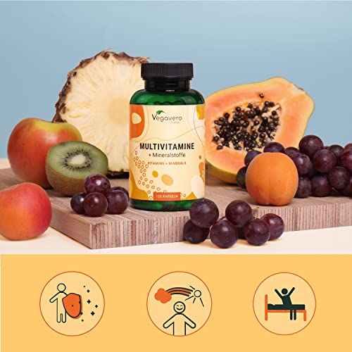 Multivitamin Kapseln Vegavero® | Immunabwehr & Energie* | Hochdosiert | Wichtige A-Z Vitamine & Mineralien | B-Vitamine, Eisen, Jod & Co | Ohne Zusatzstoffe | Laborgeprüft | Vegan | 120 Stück – Bild 6