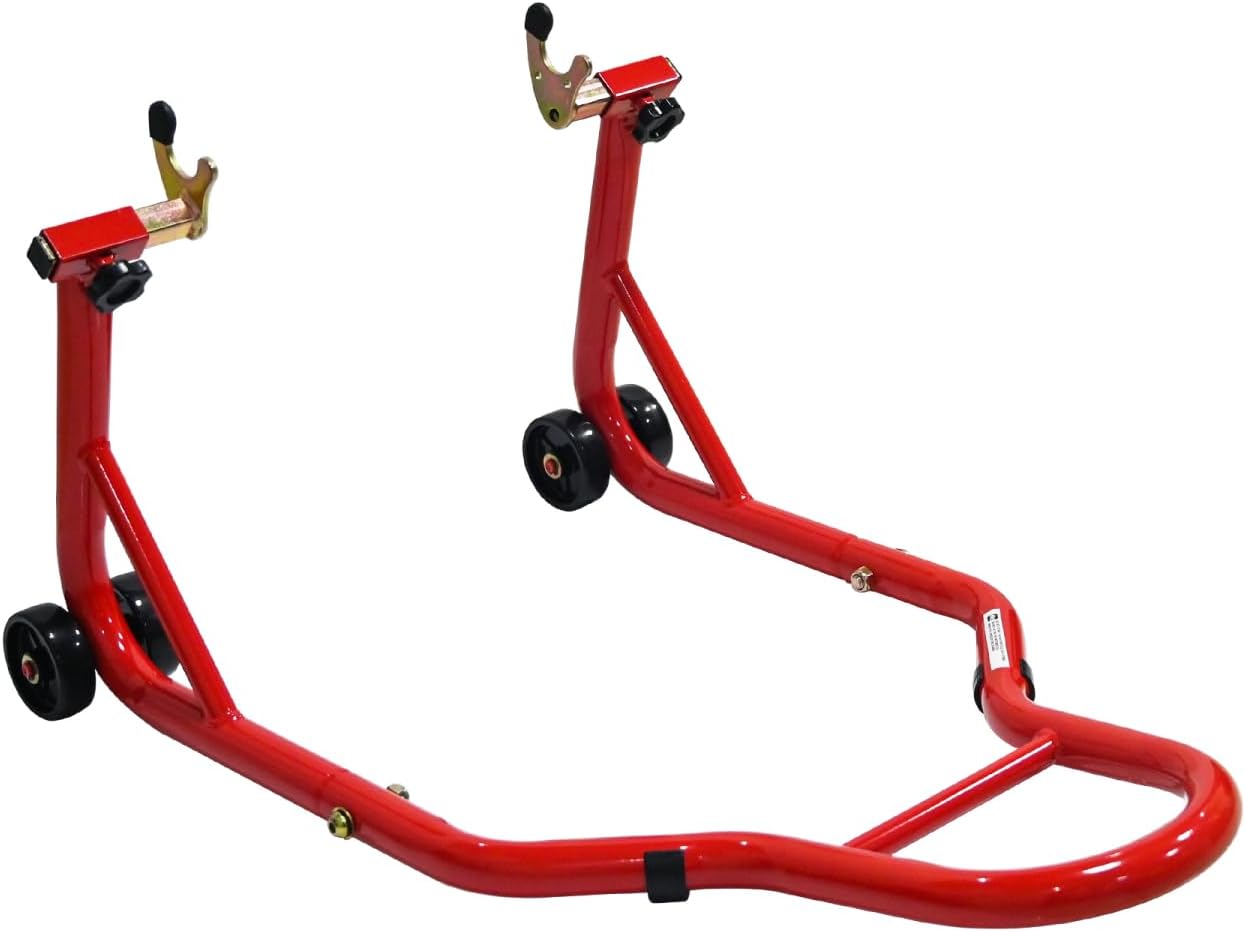 Geelife Motorcycle Stand Lift - Steel Red - 440Lbs Load Capacity - Motorcycle Repair Storage -
