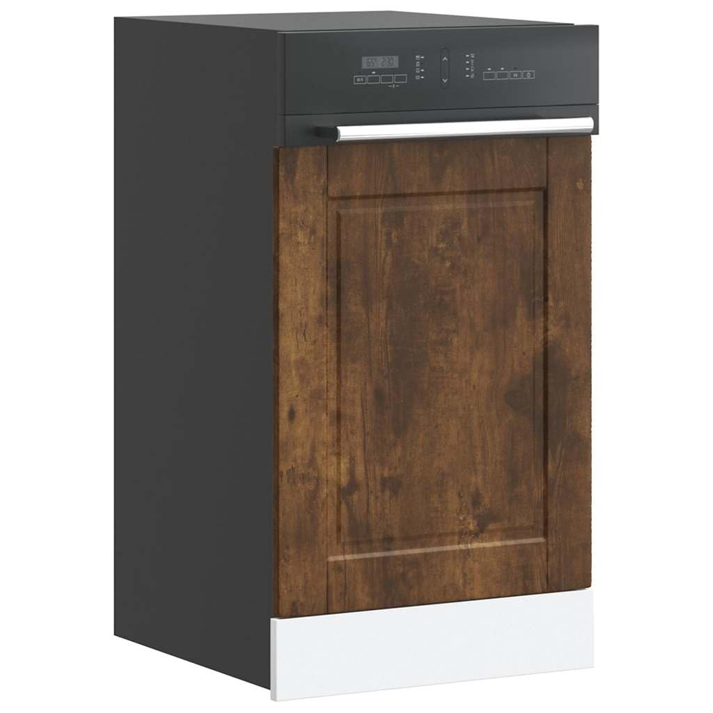 Geschirrspülerblende Porto Spülmaschinenfront für teilintegrierte Einbaugeschirrspüler Frontblende aus Holzwerkstoff Räuchereiche Optik 45 x 1,5 x 57 cm Küchenfront