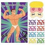 Hxezoc Bridal Shower Games Pin The Pants On Hunk with 42 Stickers Large Game Poster for Bachelorette Party Girls Night