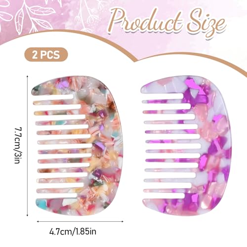 Mini peine pequeño de dientes anchos, pack de 2 piezas miniatura 2
