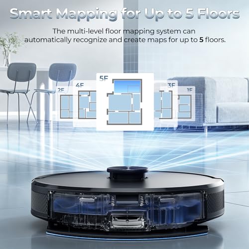 Image of Kilgone Robot Vacuum and Mop Combo with Self Emptying Station, 6000Pa Suction Anti Tangle Brush LiDAR Navigation Multi Floor Mapping, 90 Day Hands Free Smart Laser Robotic Cleaner for Pet Hair Carpet