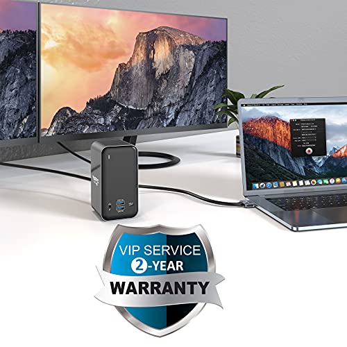 Dual Monitor Docking Station For Macbook Pro/Air, Usb C Dock Dual 4K Display, Usb C Docking Station With 2 Hdmi Ports, Vga, Usb C, 6 Usb, Pd 3.0, Ethernet, Audio/Microphone, Plug And Play #TOP6