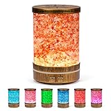 Essential Oil Diffuser, 120ml Aromatherapy Diffuser, Cool Mist Humidifier with Waterless Auto Shut-Off for Home Office, Super Quiet for Baby, Himalayan Salt