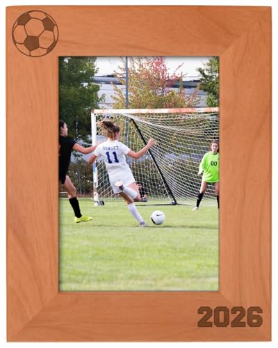Soccer Photo Frame 5x7 Personalized Wood Engraved Gift