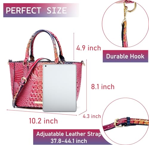 Bolso Tote de Cuero para Mujer con Textura de Cocodrilo miniatura 3