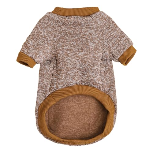 Image of fleece Pet Dog Classic Knitwear Sweater Warm Winter Puppy Pet Coat Soft Sweater Clothing for Small Dogs (XS, Khaki, 1 count)