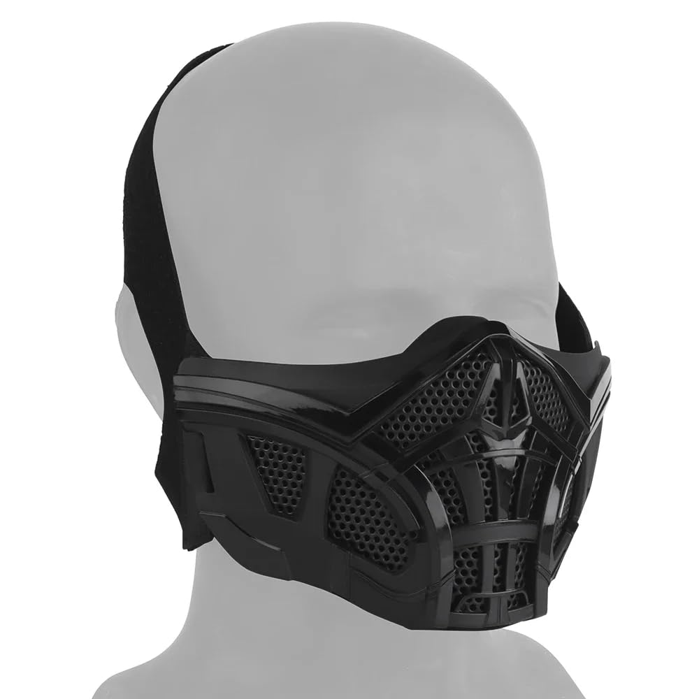 Peminkoo Maschera Tattica Mezza Faccia Paintball Airsoft Maschera Protettiva Scorpione Design Interno in Silicone Maschere Traspiranti Cosplay