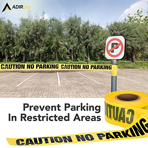 Adir No Parking Caution Tape Roll, 300 feet - High Visibility 3-inch Bright Yellow Tape with Bold Black Print - No Parking Warning Tape for Construction, Utility Companies, Law Enforcement