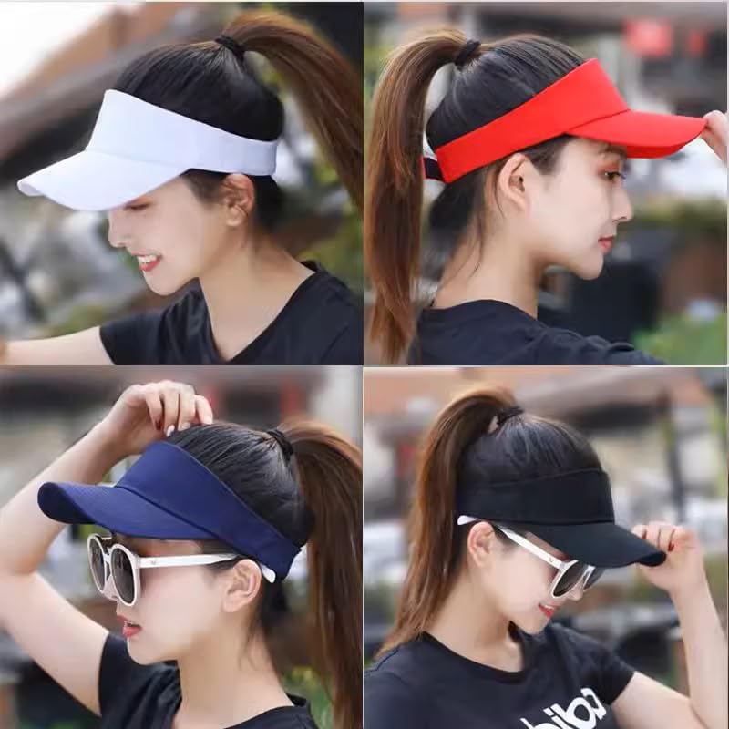 Image of 3 Pcs Sun Visor for Women Men Outdoor Sport Golf Tennis Softball, Adjustable Visors Hats