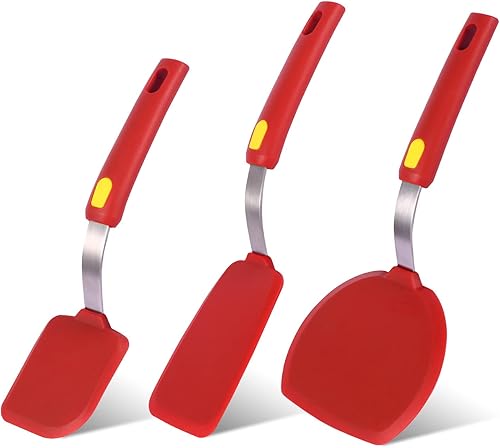 Espátulas de cocina de silicona, resistentes al calor, juego de espátulas a prueba de derretimiento para utensilios de cocina antiadherentes,
