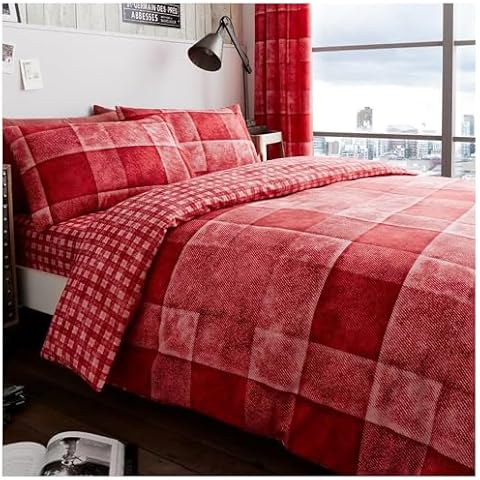 GC GAVENO CAVAILIA Red Checkered Duvet Cover Set Cover