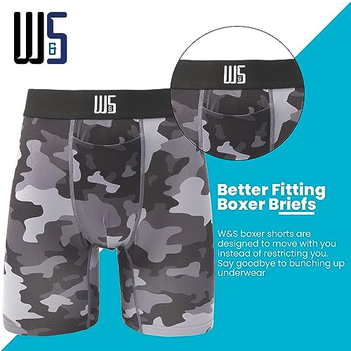 Warriors & Scholars Chafe Safe Pouch 8" Inseam Boxer Briefs For Men With Pouch, Breathable, Soft, Moisture Wicking Underwear3