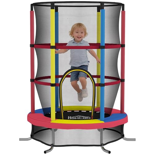 HOMCOM Trampoline pour enfants de 3 à 6 ans avec filet de sécurité, trampoline sans ressorts...