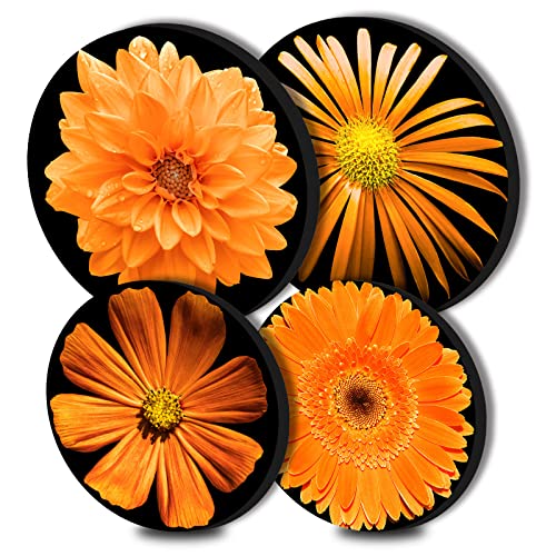 Lot de 4 couvre-plaques ronds en métal tournesol pour cuisinière électrique, brûleur supérieur, protection de four à gaz, accessoires de cuisine, table...