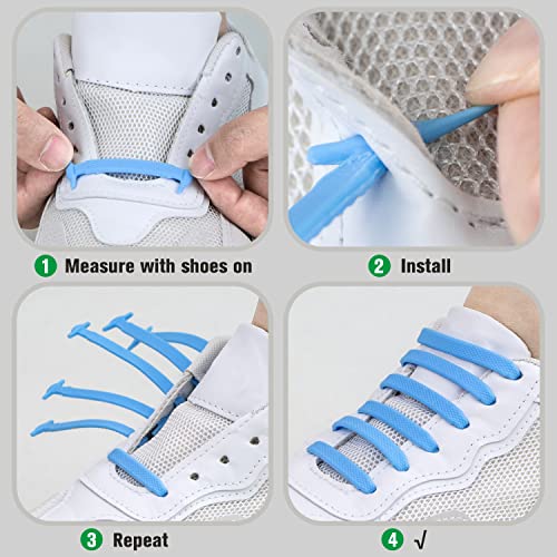 inmaker no tie shoe laces for adults and kids elastic shoelaces for sneakers rubber silicone tieless laces