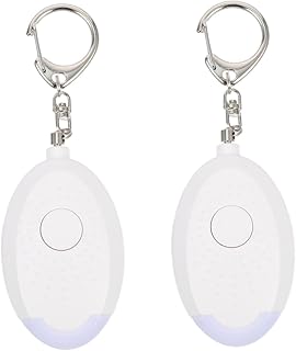 PartyKindom 2Pcs Alarme Pessoal Chaveiro Despertadores Para Chaveiros Para Mulheres Chaveiro Alarme Feminino Dispositivos De Segurança Alarme De Segurança Plástico Branco Alarme De Emergência