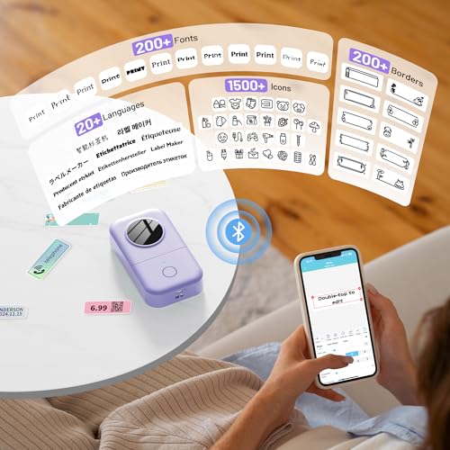 Imprimante d'étiquettes Phomemo D30 bluetooth avec rouleau continu et blanc - 3