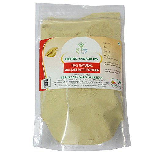 Herbs and Crops 100% Pure Natural Multani Mitti Powder (The Indian Clay) (227g / (1/2 Lb) / 8 Ounces)