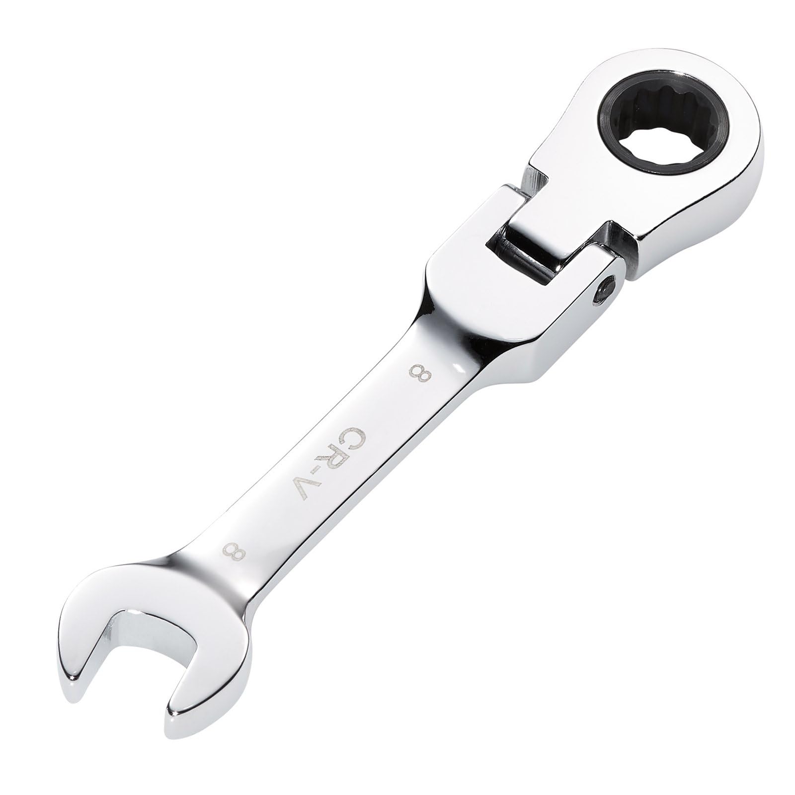 Draper 27949 HI-TORQ Metric Stubby Flexible Head Ratchet Combination Spanner, 8mm