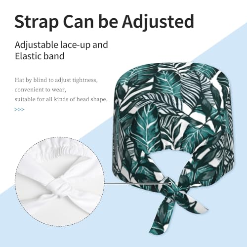 Image of Working Cap Scrub Cap with Sweatband Adjustable Unisex Women Tie Back Hat Nurse Surgical Caps