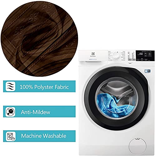 Rideau douche hydrofuge lavable avec crochet polyester brun - 5