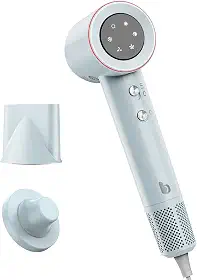 GOKOCO Secador De Cabelo Profissional 110v 127v, 120000 RPM High Speed Hair Dryer 1600W com Display Digital LED e Bocal de ar Magnético, Cinza