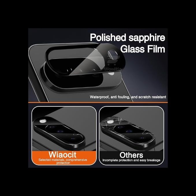 Image of Pack 1- Back Camera Glass Protector for Google Pixel 10 5G [3D Premium] Camera Glass Protector (Black)