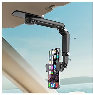 Sun Visor Car Phone Holder, Mount Clip for Car Cellphone，1080°Rotatable Sun Visor Phone Holder for Car Multifunctional,Foldable Car Phone Mount for Sun Visor Rearview Mirror Steering Wheel