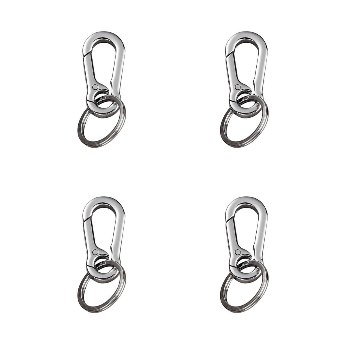 TabanzheDog Tag Clip with Ring, Pet ID Tag Clip and Ring 4 Durable Stainless Steel Quick Clips with O-Shaped Opening Ring for Dog and Cat Collar Harnesses Keychain