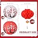 VIHOSE 72 Pcs Chinese Japanese Paper Lanterns Include 60 Pcs 10 Inch Chinese Red Plastic Lanterns 12 Pcs 12 Inch White and Red Cherry Blossom Paper Lanterns for Spring Festival New Year Decorations