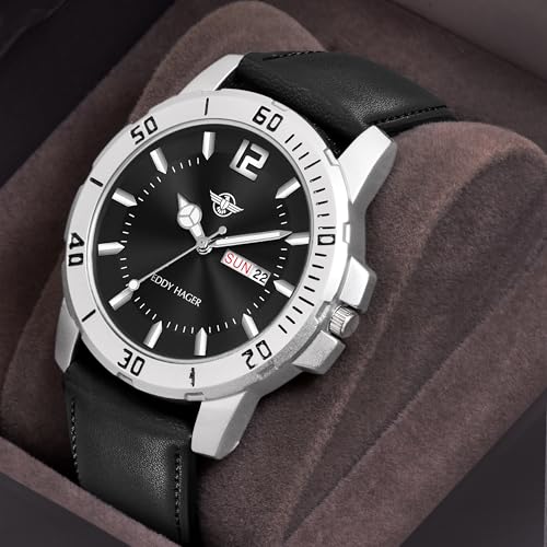 Image of EDDY HAGER EH-194-Black Day and Date Watch for Men