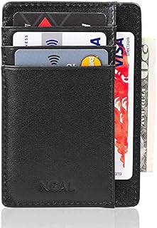 Slim Front Pocket Wallet Gift Set for Men, RFID Blocking, Top Grain Leather